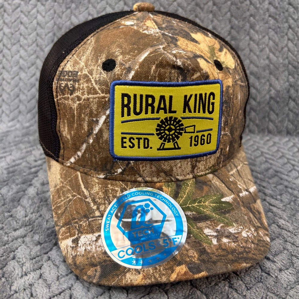 Rural King Estd 1960 Youth Camo Outdoor Cap Trucker Hat Snapback Camouflage OSFM